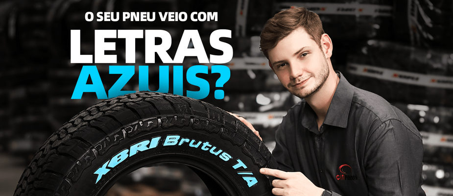 Por que alguns pneus vêm com letras azuis? 🔵